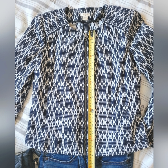 EUC J. Crew Geometric Zip Blazer - Picture 3 of 7